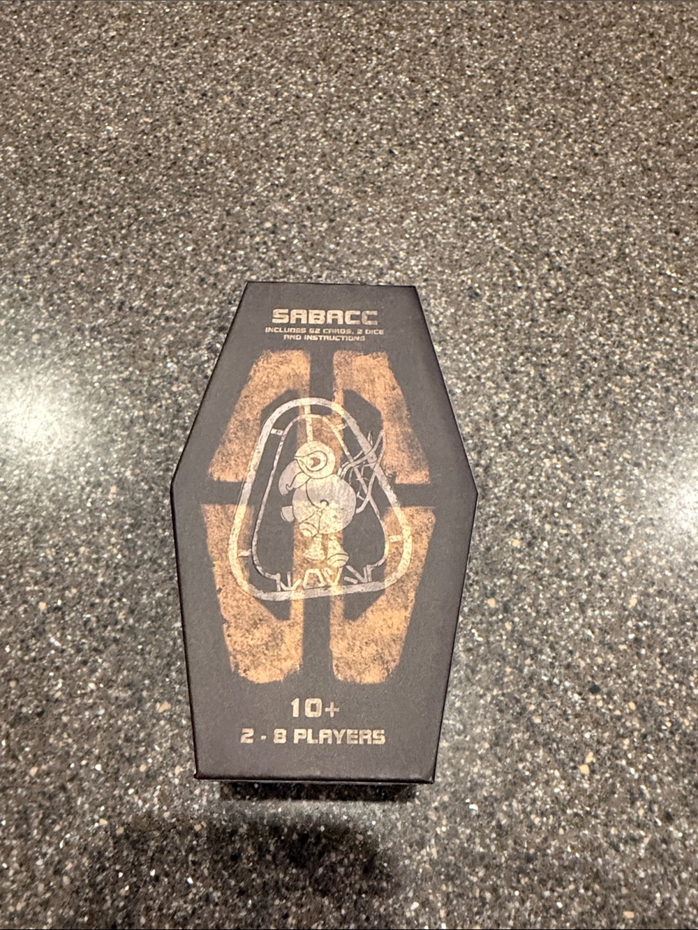 Star Wars Sabacc Coffin Box Black and Gold Graphic